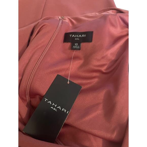 Tahari ASL Faux Wrap Sheath Dress Victorian Rose - Size 10 - Picture 6 of 6